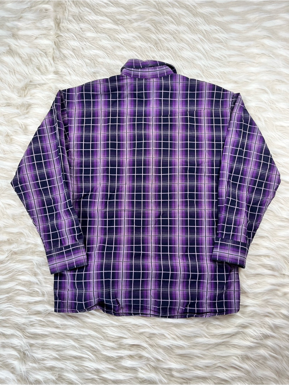 Panhandle Slim Pearl Snap Shirt Men's S Purple Plaid - Picture 2 of 6